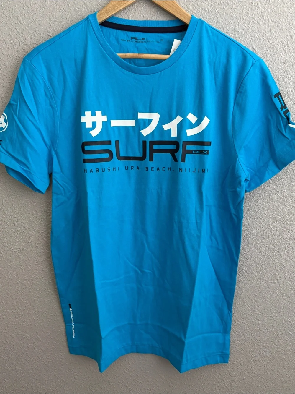 NEW RLX Ralph Lauren Blue Short Sleeve Surf Graphic T-shirt - NWT